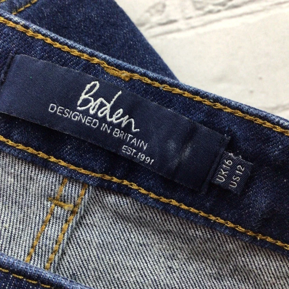 Boden The Edinburgh Jean Womens‎ Sz 12 Dark Wash Slim